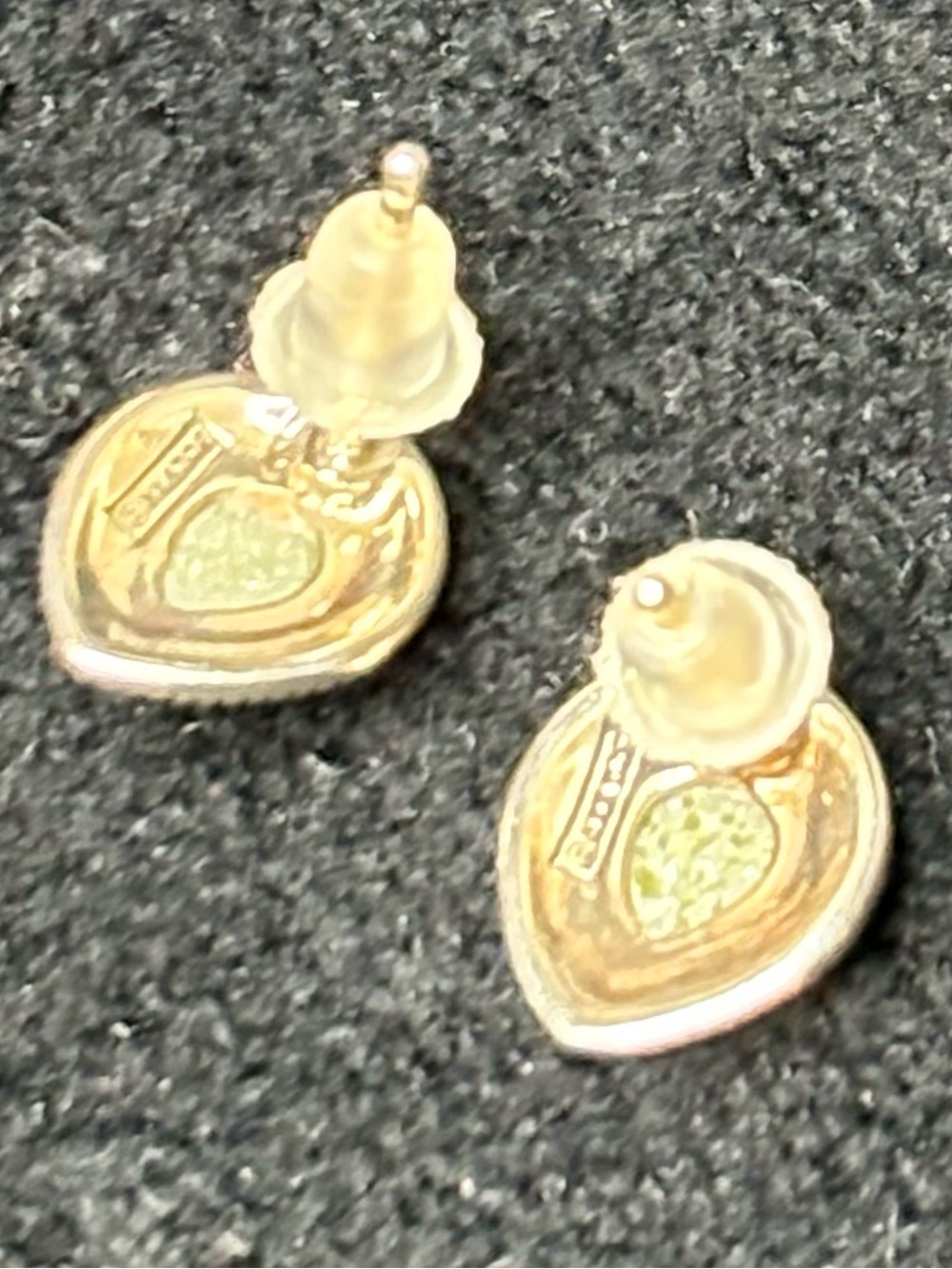 Teardrop Jade Marcasite Stud Earrings - Picture 3 of 4